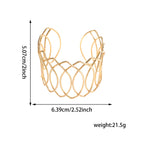 Women Open Bangle with Artfully Curved Design Calm Wears-https://detail.1688.com/offer/1055091677621.html-Calm Wears-Gold-Calm Wears