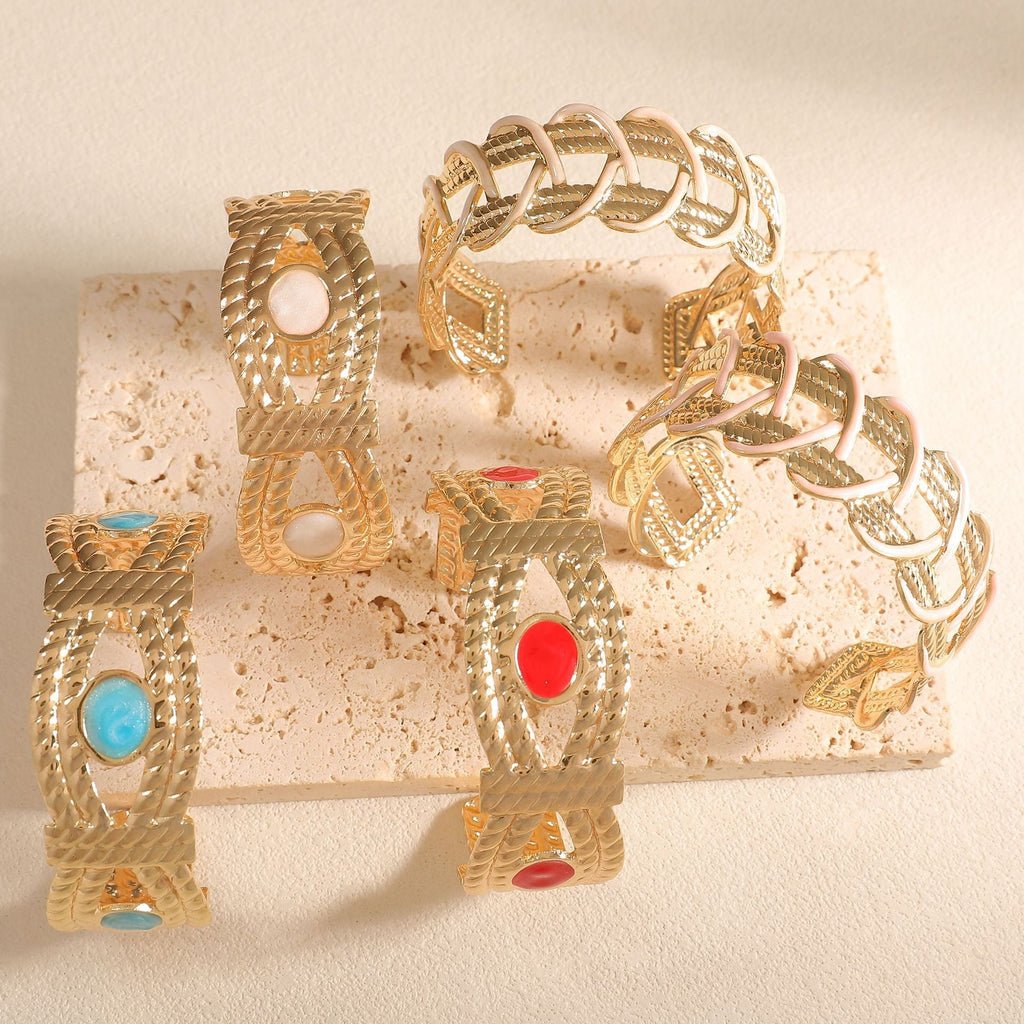 Women Open Bangle with Artistic Braiding Pattern Calm Wears-https://detail.1688.com/offer/1048199183661.html-Calm Wears-Style 5-Calm Wears