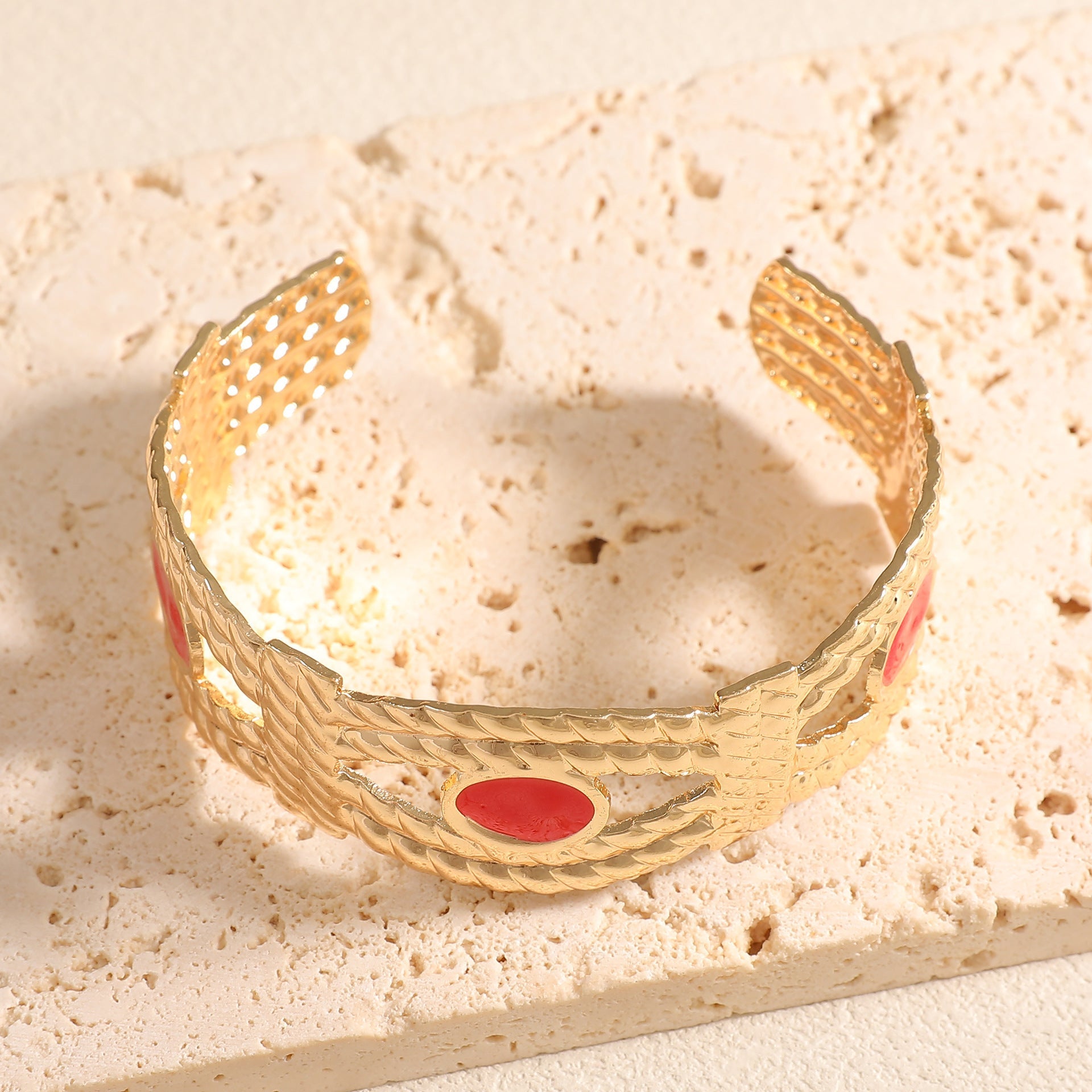 Women Open Bangle with Artistic Braiding Pattern Calm Wears-https://detail.1688.com/offer/1048199183661.html-Calm Wears-Unknown-Calm Wears