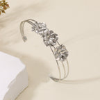 Women Open Bangle with Artistic Flower Motif Calm Wears-https://detail.1688.com/offer/970224484318.html-Calm Wears-Silver-Calm Wears