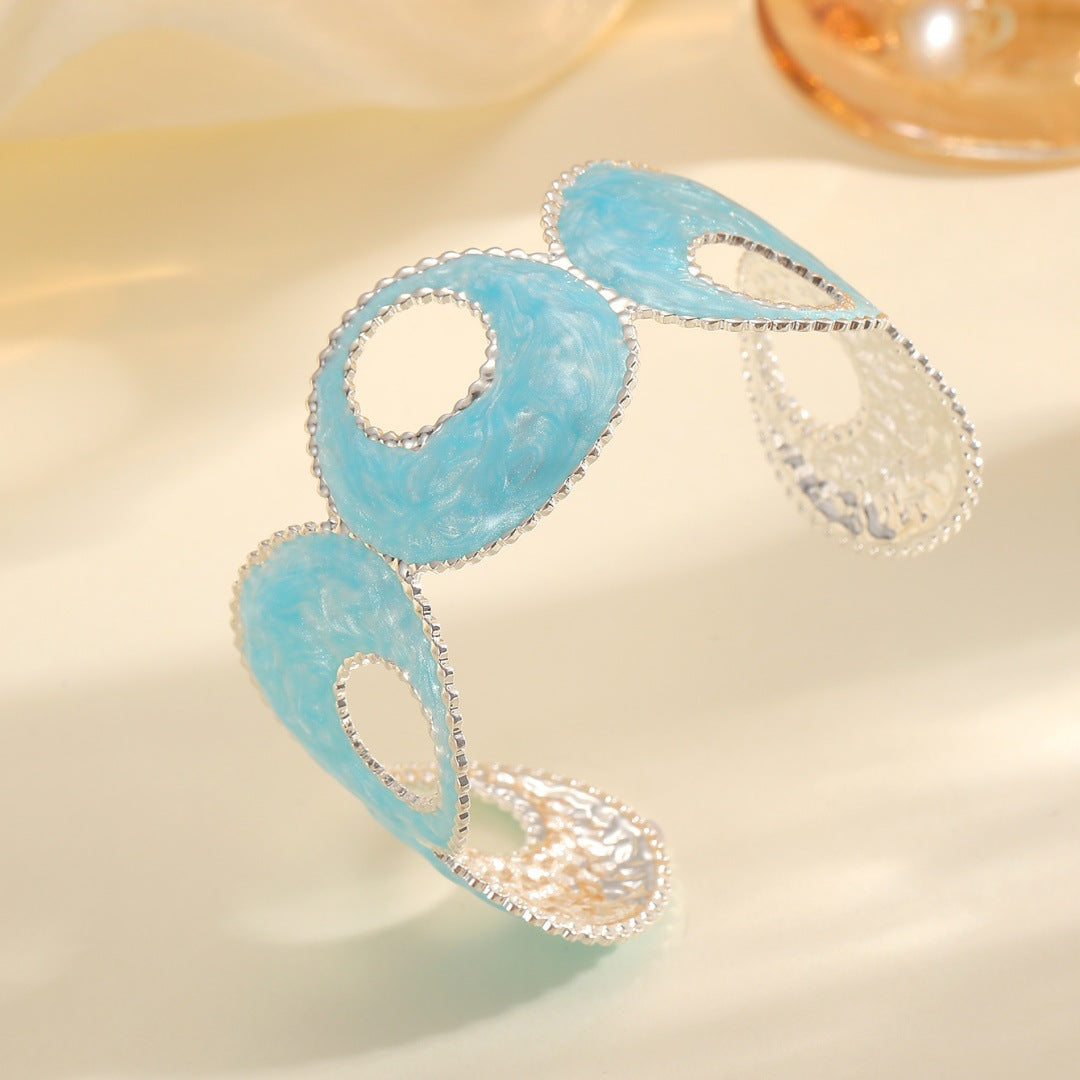 Women Open Bangle with artistic, multicolored design Calm Wears-https://detail.1688.com/offer/1039201234873.html-Calm Wears-Calm Wears