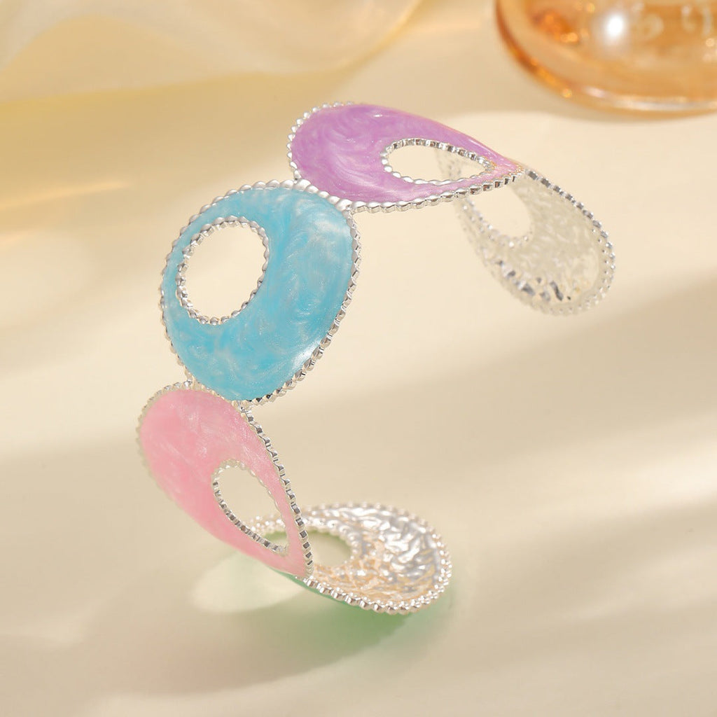 Women Open Bangle with artistic, multicolored design Calm Wears-https://detail.1688.com/offer/1039201234873.html-Calm Wears-Style 5-Calm Wears
