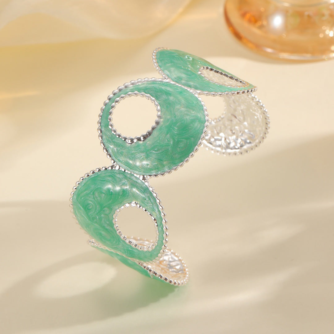Women Open Bangle with artistic, multicolored design Calm Wears-https://detail.1688.com/offer/1039201234873.html-Calm Wears-Unknown-Calm Wears