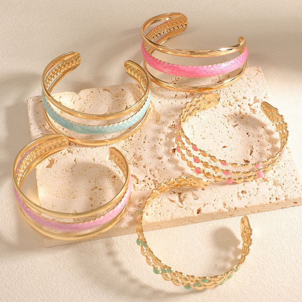 Women Open Bangle with Artistic Relief Design Calm Wears-https://detail.1688.com/offer/1044691331889.html-Calm Wears-Style 5-Calm Wears
