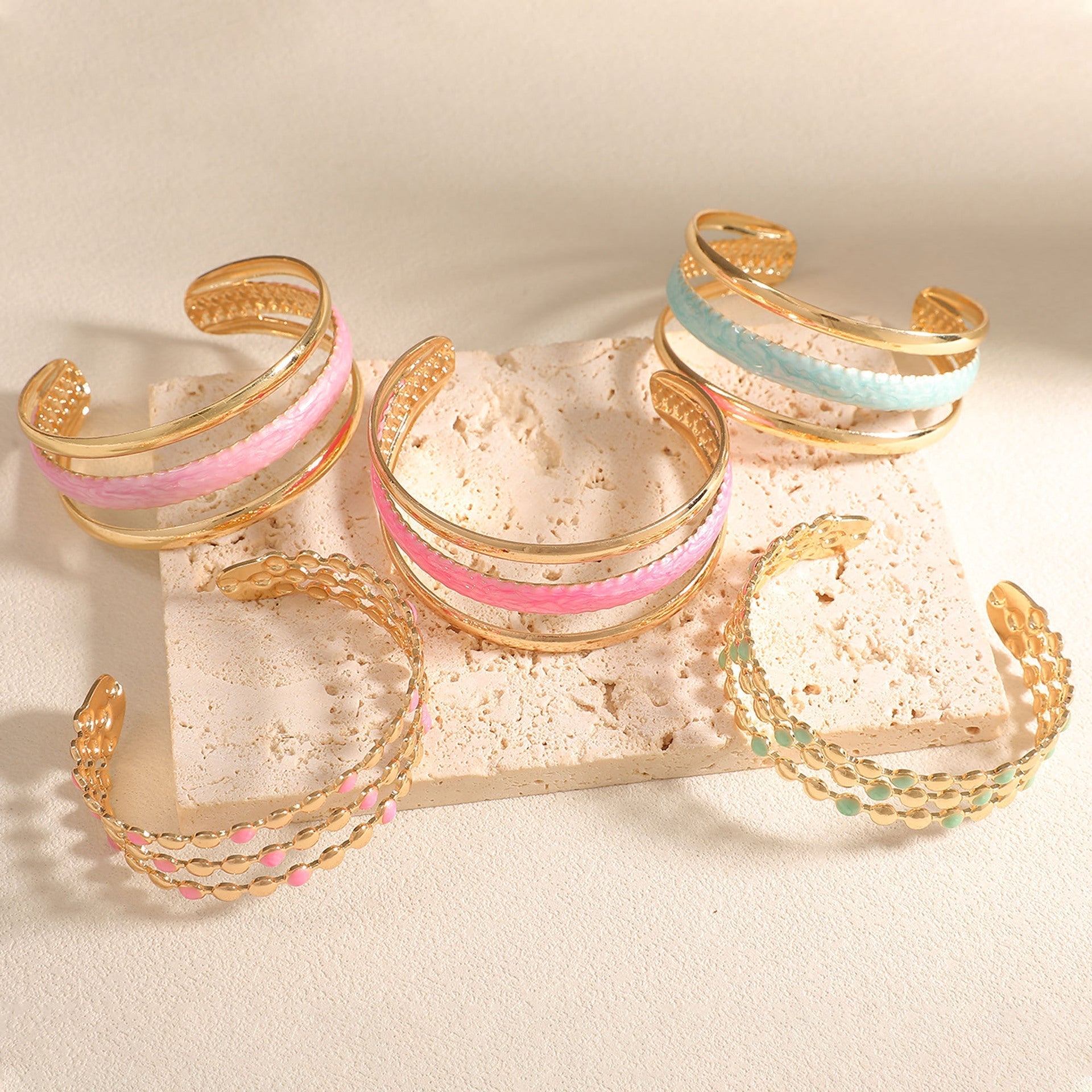 Women Open Bangle with Artistic Relief Design Calm Wears-https://detail.1688.com/offer/1044691331889.html-Calm Wears-Style 5-Calm Wears