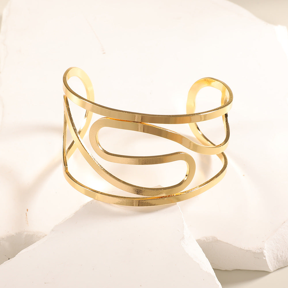 Women Open Bangle with Artistic Relief Design Calm Wears-https://detail.1688.com/offer/1045189236249.html-Calm Wears-Style 10-Calm Wears