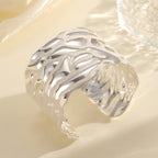 Women Open Bangle with Artistic Wave Pattern Calm Wears-https://detail.1688.com/offer/963909960929.html-Calm Wears-Style 5-Calm Wears