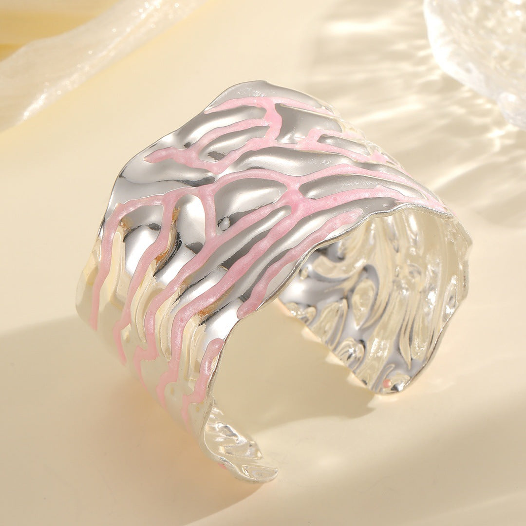 Women Open Bangle with Artistic Wave Pattern Calm Wears-https://detail.1688.com/offer/963909960929.html-Calm Wears-Style 5-Calm Wears