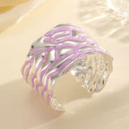 Women Open Bangle with Artistic Wave Pattern Calm Wears-https://detail.1688.com/offer/963909960929.html-Calm Wears-Style 5-Calm Wears