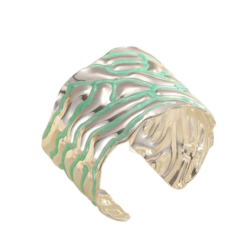 Women Open Bangle with Artistic Wave Pattern Calm Wears-https://detail.1688.com/offer/963909960929.html-Calm Wears-Style 5-Calm Wears