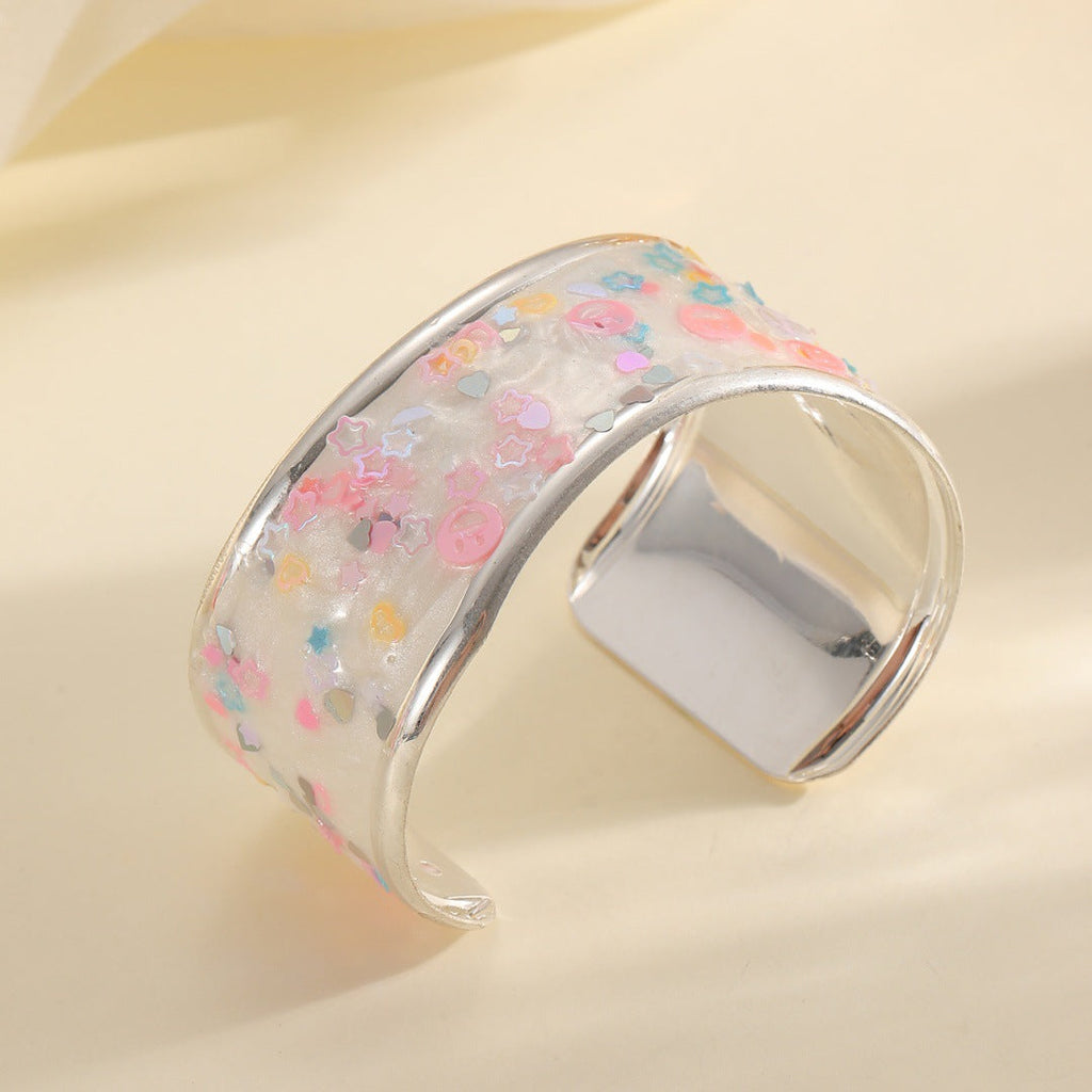 Women Open Bangle with Sparkling Star Motif Calm Wears-https://detail.1688.com/offer/962196139493.html-Calm Wears-Style 5-Calm Wears