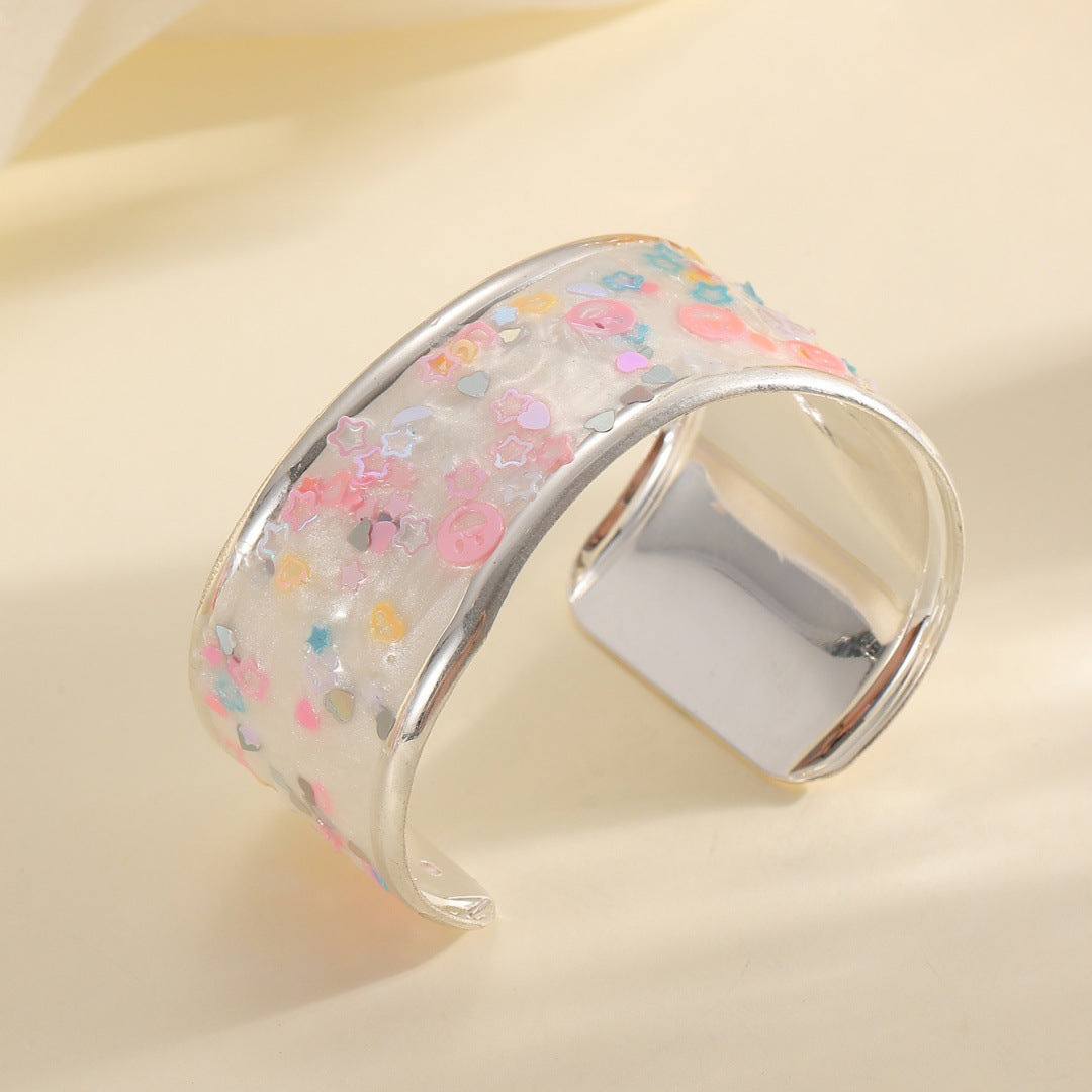 Women Open Bangle with Sparkling Star Motif Calm Wears-https://detail.1688.com/offer/962196139493.html-Calm Wears-Style 5-Calm Wears