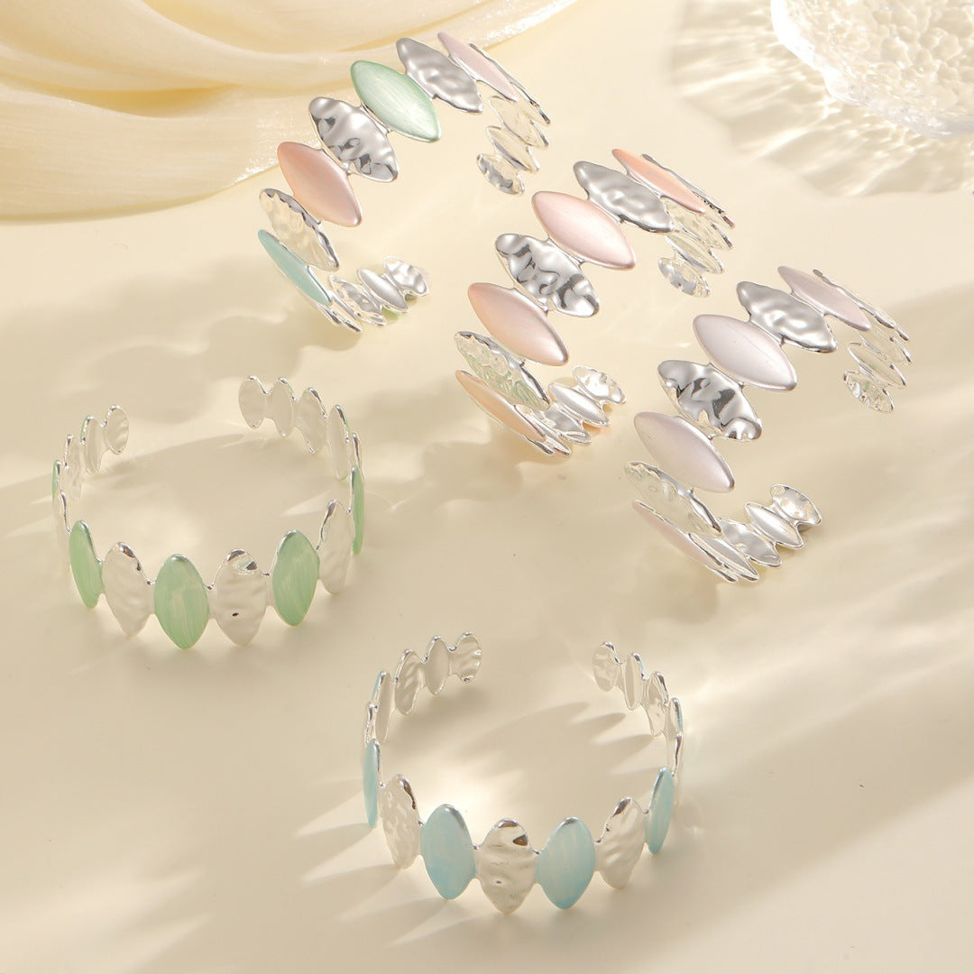 Women Open Bangle with Unique Textured Design Calm Wears-https://detail.1688.com/offer/962165219669.html-Calm Wears-Style 5-Calm Wears