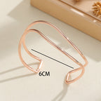 Women Open Bracelet with Curved Design Calm Wears-https://detail.1688.com/offer/761328768780.html-Calm Wears-Rose gold-Calm Wears