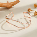 Women Open Bracelet with Curved Design Calm Wears-https://detail.1688.com/offer/761328768780.html-Calm Wears-Rose gold-Calm Wears