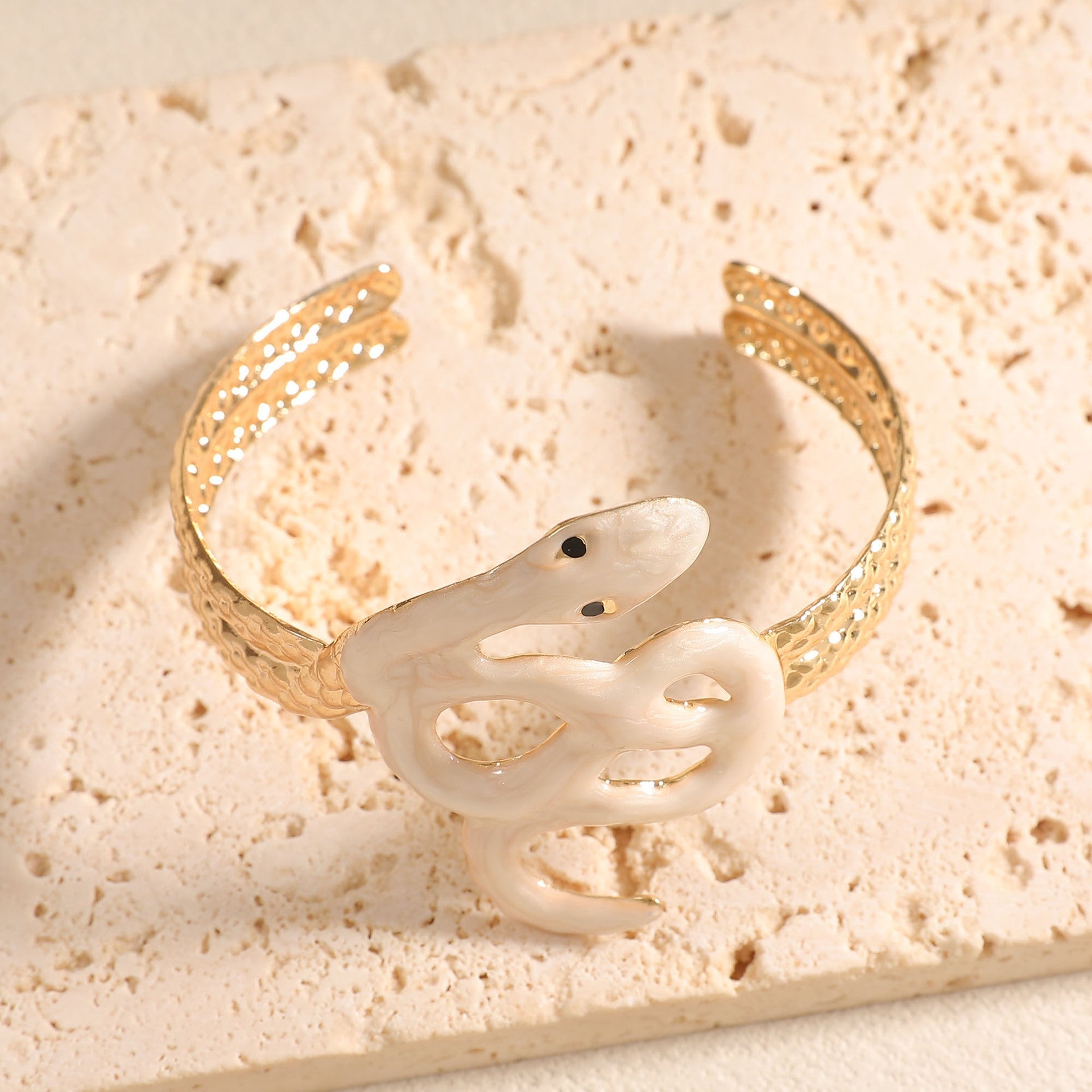 Women Open Cuff Bracelet with Artistic Snake Design Calm Wears-https://detail.1688.com/offer/1049038686871.html-Calm Wears-Calm Wears