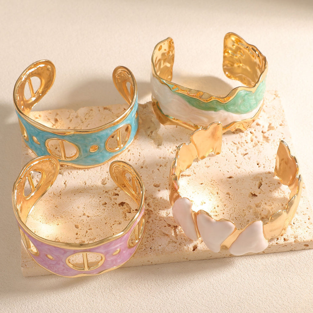 Women Open Cuff Bracelet with Artistic Snake Design Calm Wears-https://detail.1688.com/offer/1049038686871.html-Calm Wears-Style 5-Calm Wears