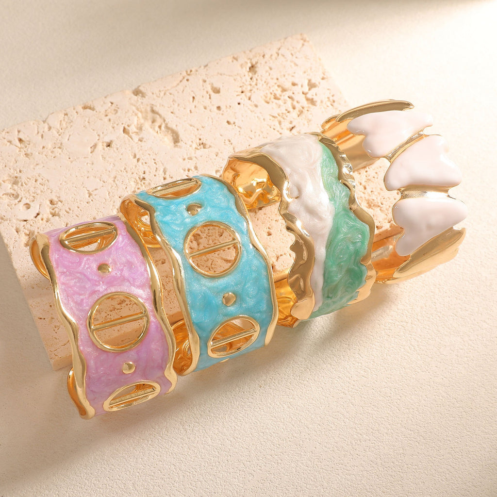 Women Open Cuff Bracelet with Artistic Snake Design Calm Wears-https://detail.1688.com/offer/1049038686871.html-Calm Wears-Style 5-Calm Wears