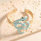 Women Open Cuff Bracelet with Artistic Snake Design Calm Wears-https://detail.1688.com/offer/1049038686871.html-Calm Wears-Style 5-Calm Wears