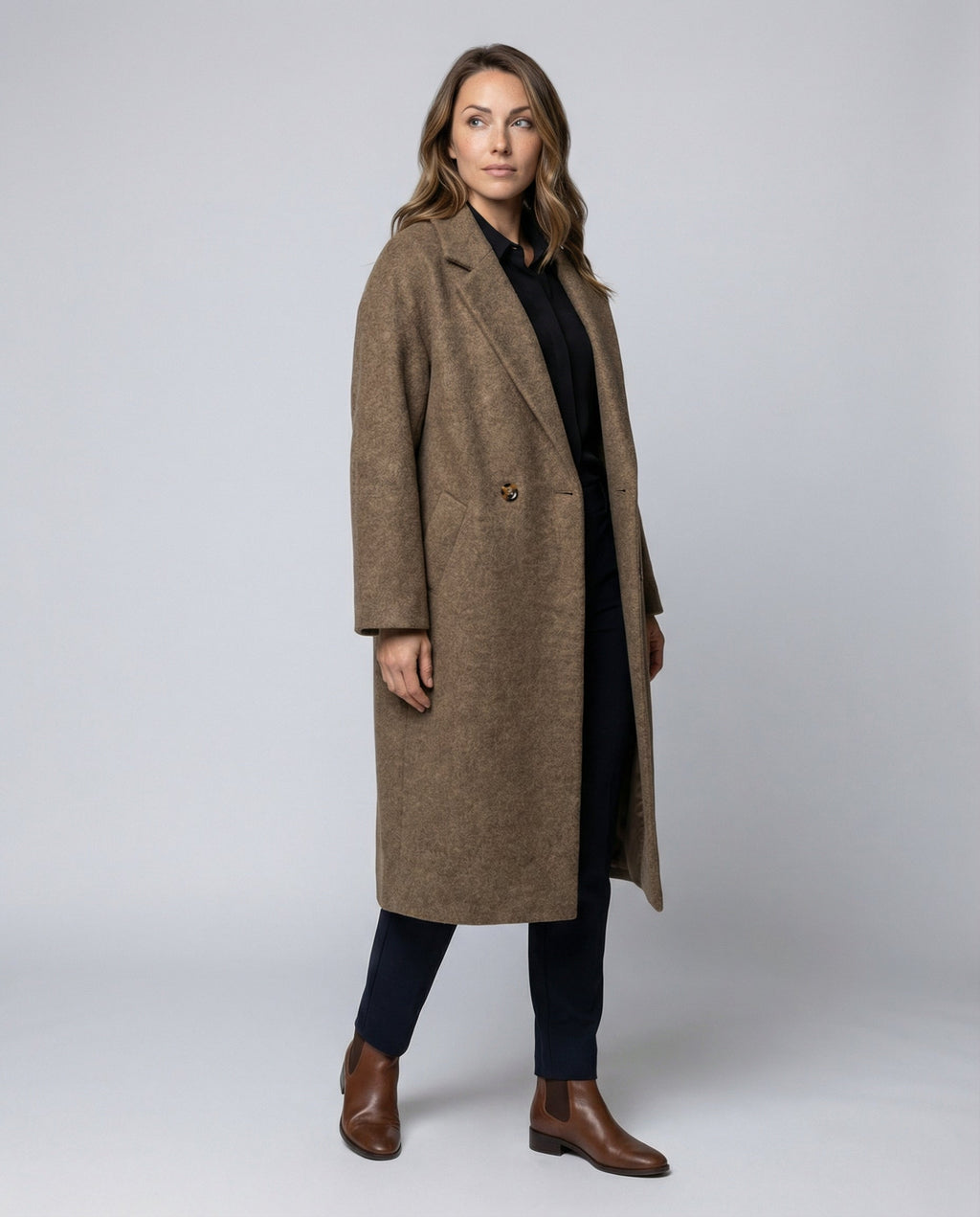 Women Oversized Wool Coat-https://detail.1688.com/offer/895737729428.html-Calm Wears-Brown-S-Calm Wears