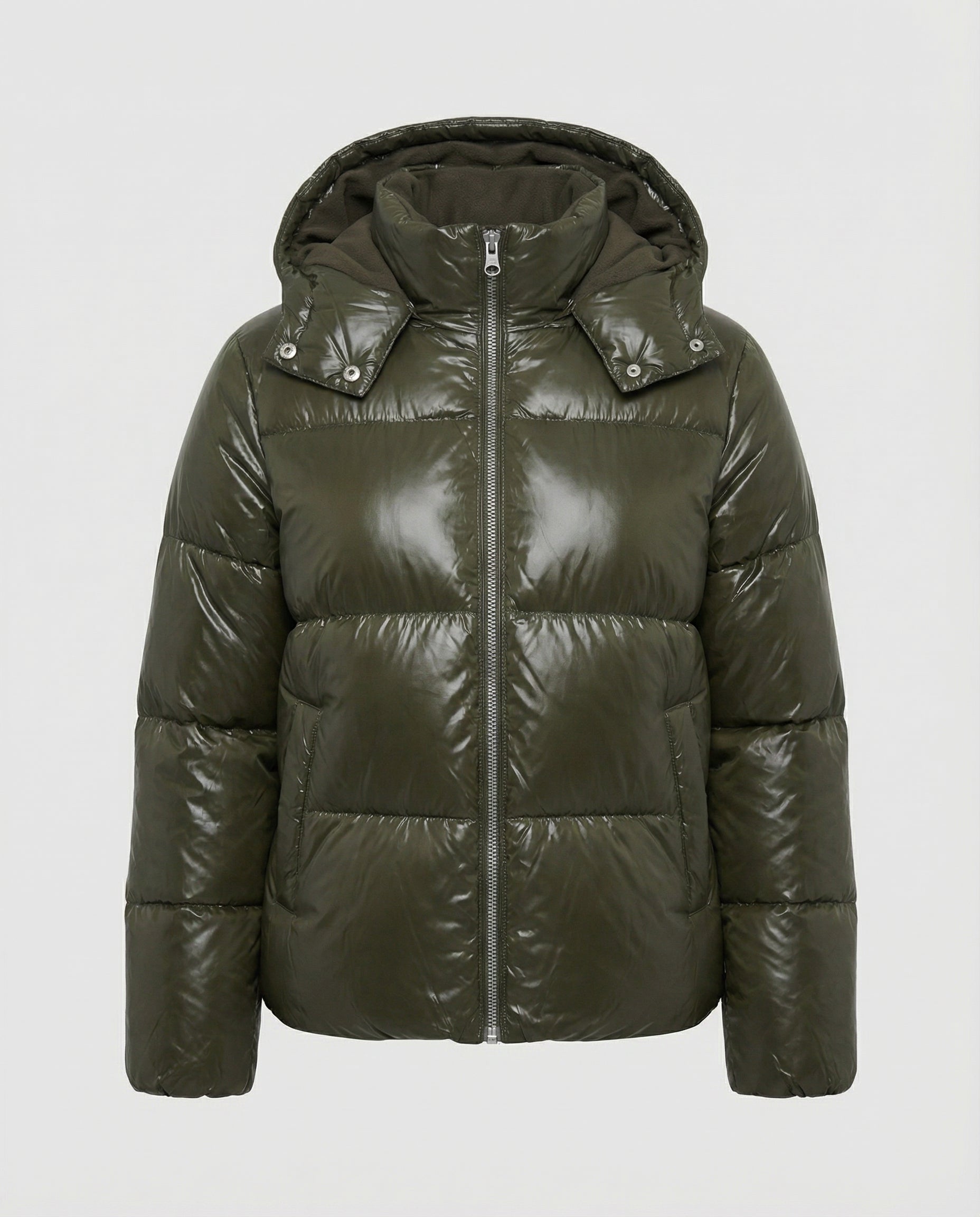 Women Puffy Jacket Hood-the goods hub20251115-Calm Wears-Green-S-Calm Wears