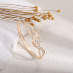 Women's bangle with elegant infinity pattern and sparkling zirconia Calm Wears-https://detail.1688.com/offer/1048981757607.html-Calm Wears-Gold-Calm Wears