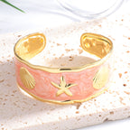 Women's Bangle with Maritime Shell and Starfish Design Calm Wears-https://detail.1688.com/offer/1058224532200.html-Calm Wears-White-Calm Wears