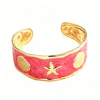 Women's Bangle with Maritime Shell and Starfish Design Calm Wears-https://detail.1688.com/offer/1058224532200.html-Calm Wears-White-Calm Wears