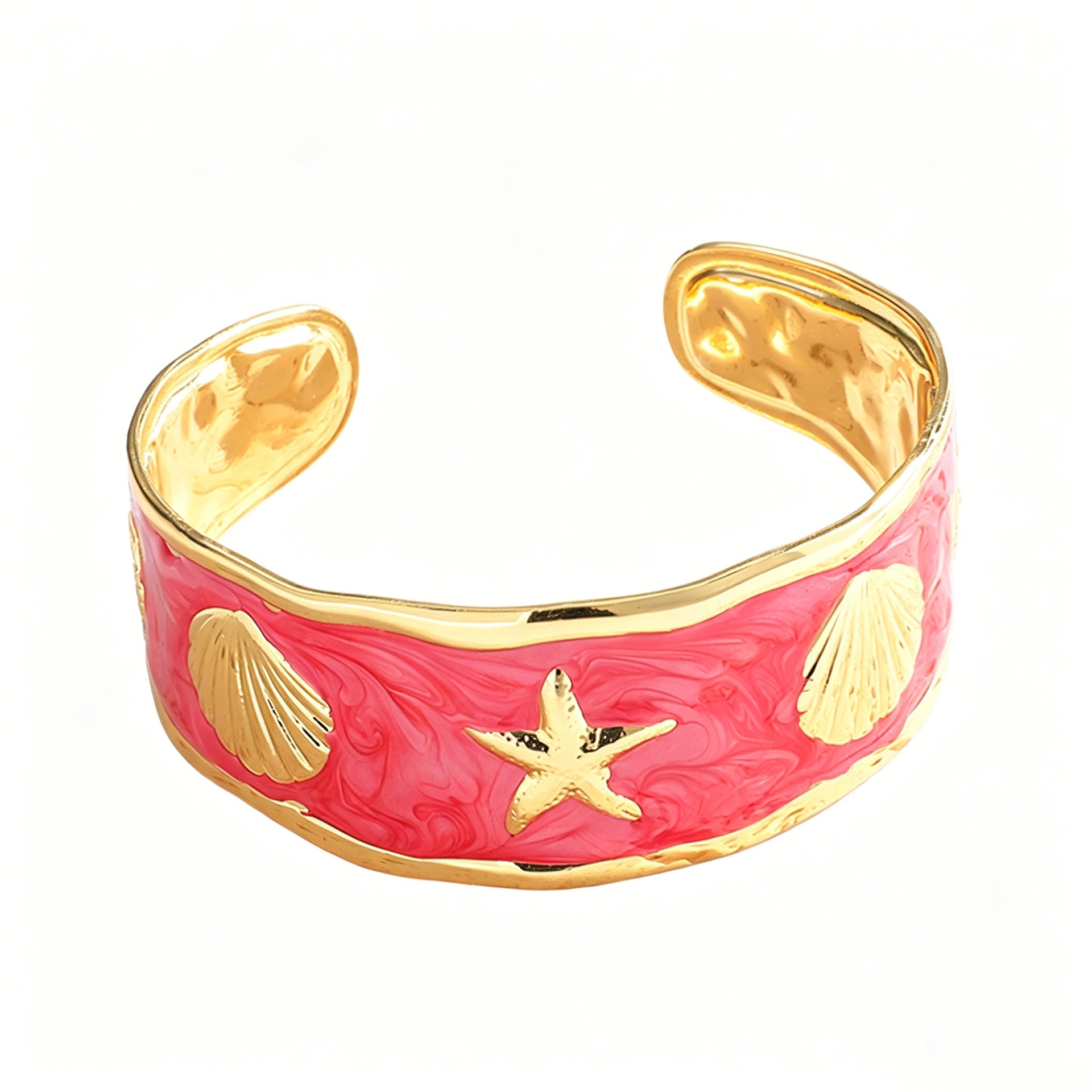 Women's Bangle with Maritime Shell and Starfish Design Calm Wears-https://detail.1688.com/offer/1058224532200.html-Calm Wears-White-Calm Wears