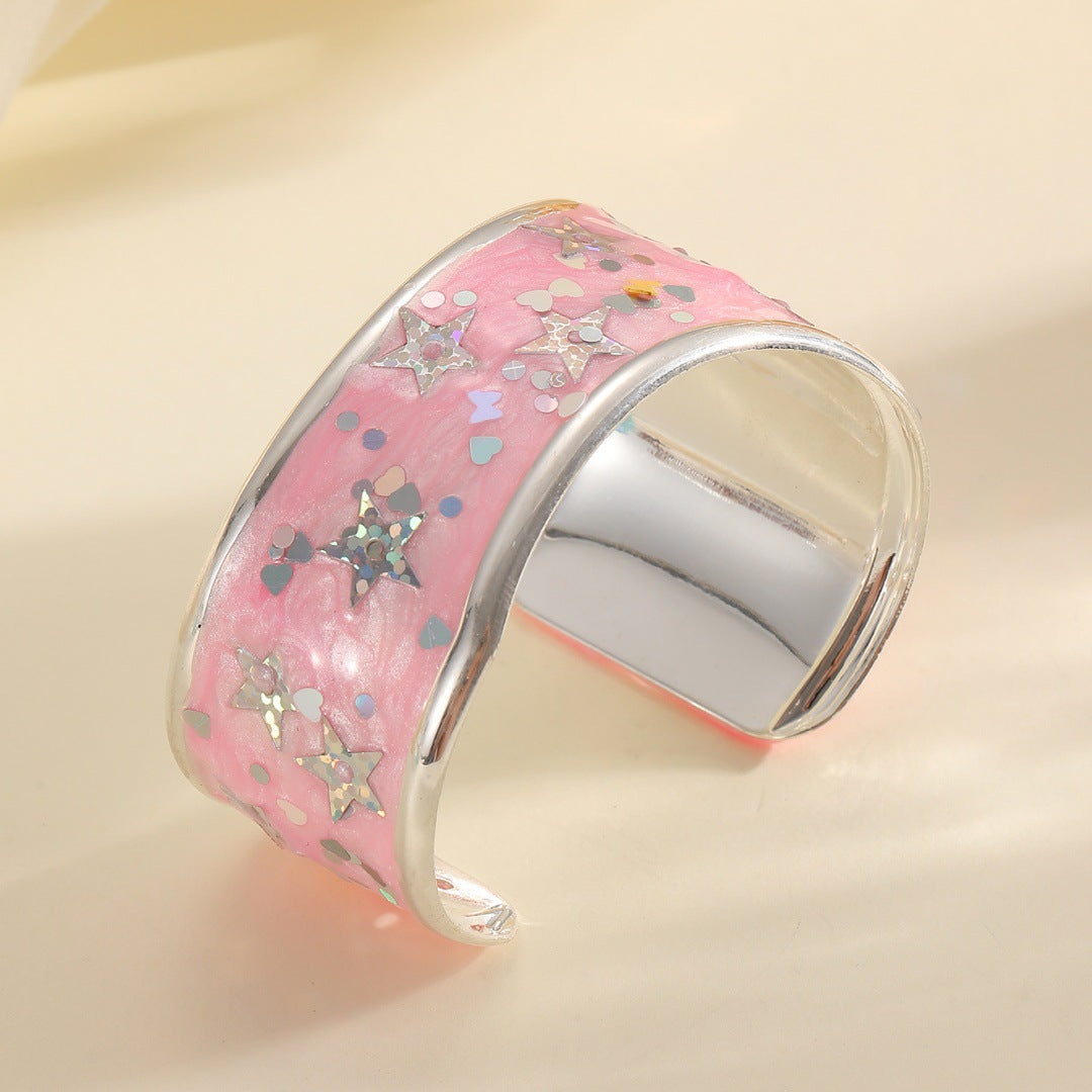 Women's bangle with sparkling star motif Calm Wears-https://detail.1688.com/offer/1028078999458.html-Calm Wears-BZ0008-Calm Wears