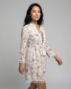 Women's beach dress with high collar and romantic floral pattern-https://detail.1688.com/offer/640145987035.html-Calm Wears-White-S-Calm Wears