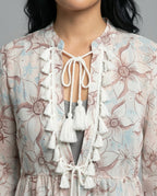 Women's beach dress with high collar and romantic floral pattern-https://detail.1688.com/offer/640145987035.html-Calm Wears-White-S-Calm Wears