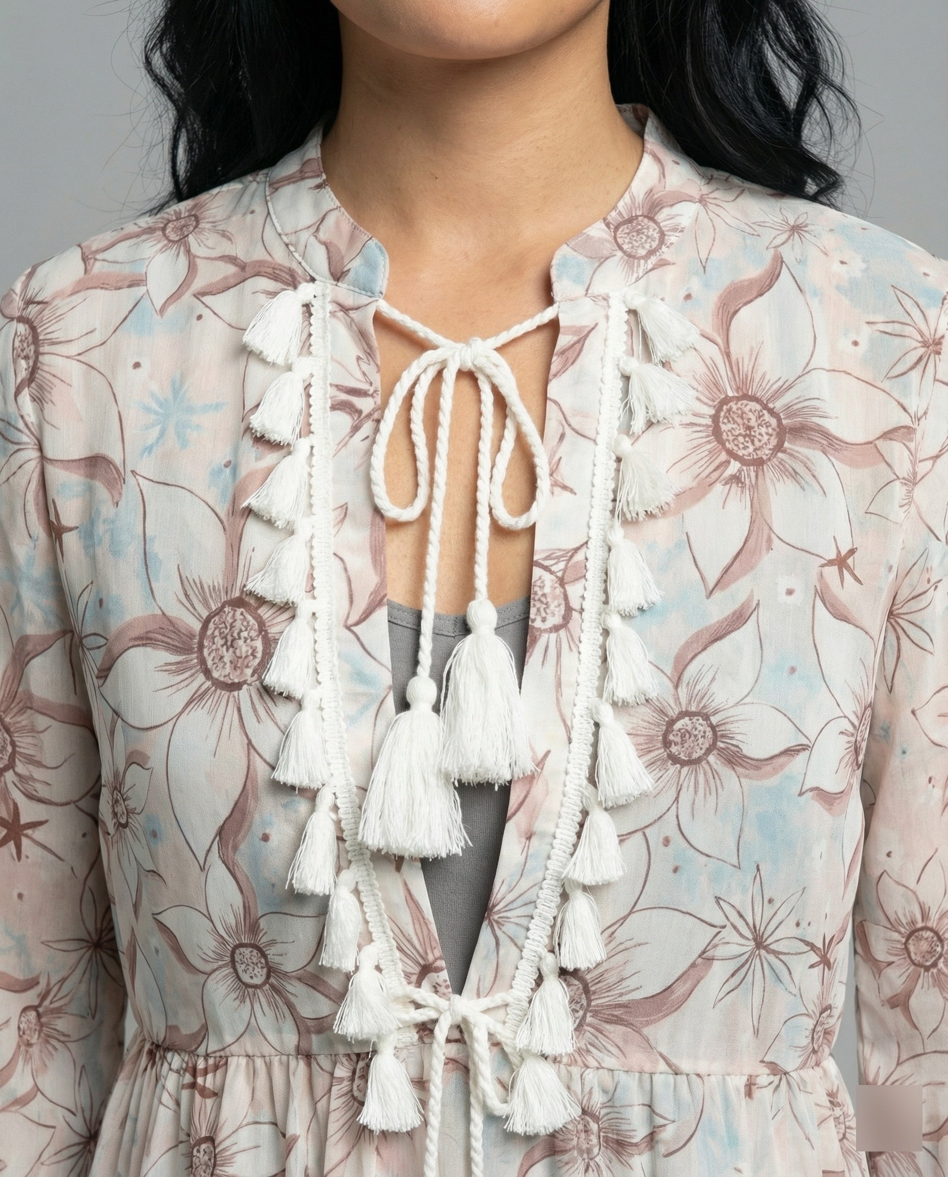 Women's beach dress with high collar and romantic floral pattern-https://detail.1688.com/offer/640145987035.html-Calm Wears-White-S-Calm Wears
