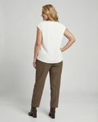 Women's blouse top elegant round neck-https://detail.1688.com/offer/904152482044.html-Calm Wears-Cream-XL-Calm Wears