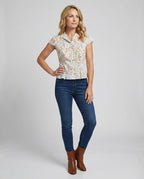 Women's Blouse Top Lace Short Sleeve-https://detail.1688.com/offer/1011521678707.html-Calm Wears-White-S-Calm Wears