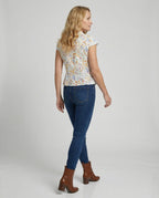 Women's Blouse Top Lace Short Sleeve-https://detail.1688.com/offer/1011521678707.html-Calm Wears-White-S-Calm Wears