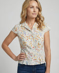 Women's Blouse Top Lace Short Sleeve-https://detail.1688.com/offer/1011521678707.html-Calm Wears-White-S-Calm Wears