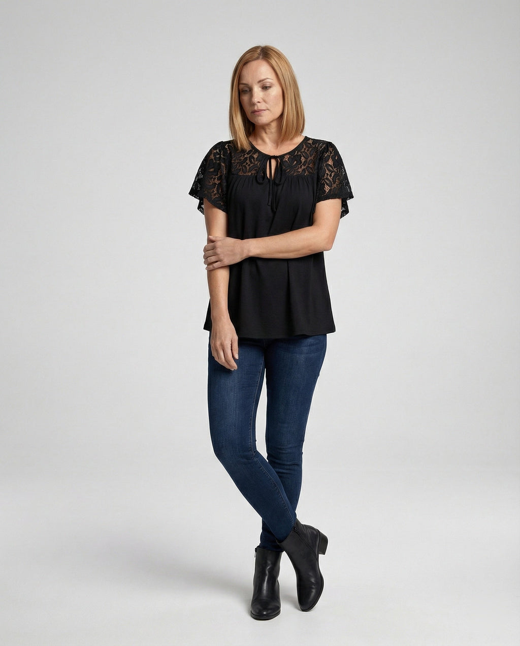 Women's Blouse Top Lace Tunic A-Line-https://detail.1688.com/offer/999165811760.html-Calm Wears-Black-S-Calm Wears
