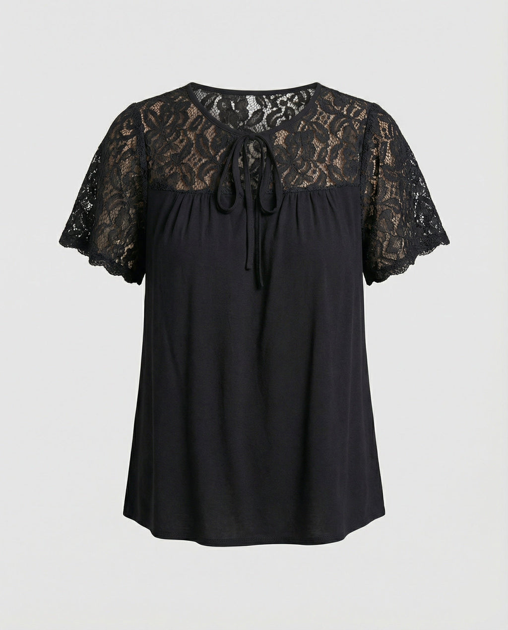 Women's Blouse Top Lace Tunic A-Line-https://detail.1688.com/offer/999165811760.html-Calm Wears-Black-S-Calm Wears