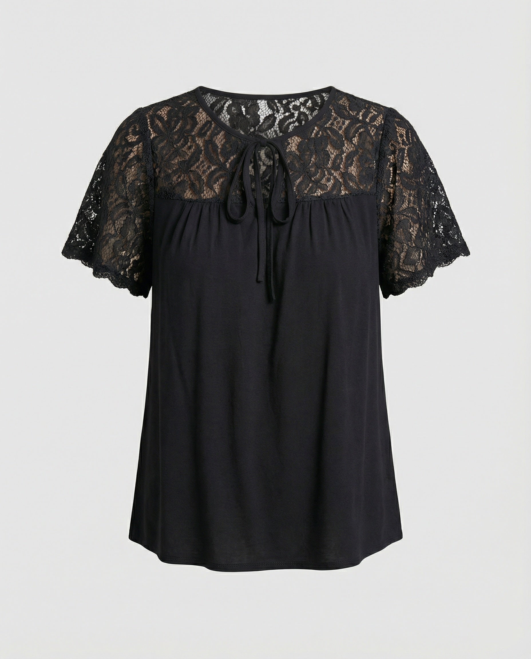 Women's Blouse Top Lace Tunic A-Line-https://detail.1688.com/offer/999165811760.html-Calm Wears-Black-S-Calm Wears