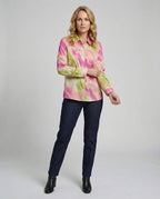 Women's Blouse Top Viscose Batik with Kent Collar-https://detail.1688.com/offer/1019790620481.html-Calm Wears-Rosa-M-Calm Wears