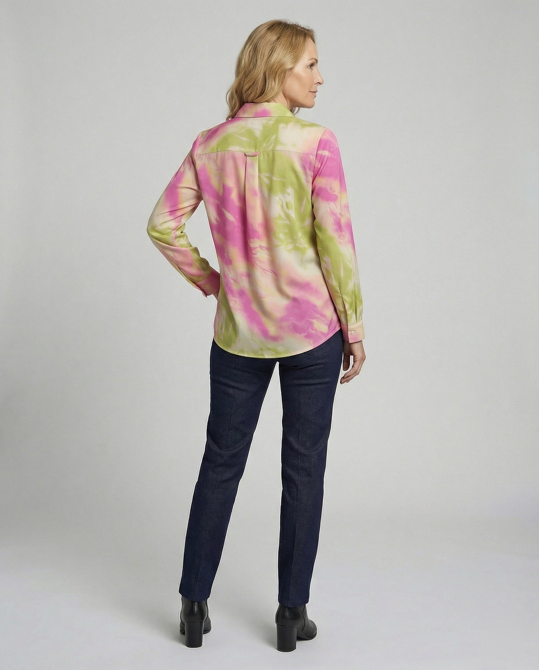 Women's Blouse Top Viscose Batik with Kent Collar-https://detail.1688.com/offer/1019790620481.html-Calm Wears-Rosa-M-Calm Wears