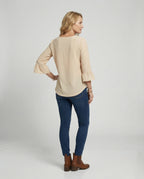 Women's Blouse Top with Ruffle Sleeves Structured-https://detail.1688.com/offer/996376495269.html-Calm Wears-Apricot-S-Calm Wears