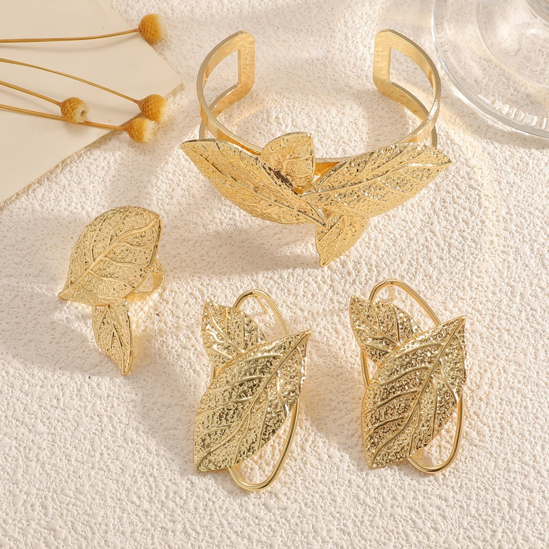 Women’s bracelet with elaborate leaf design Calm Wears-https://detail.1688.com/offer/961339247816.html-Calm Wears-Gold-Calm Wears