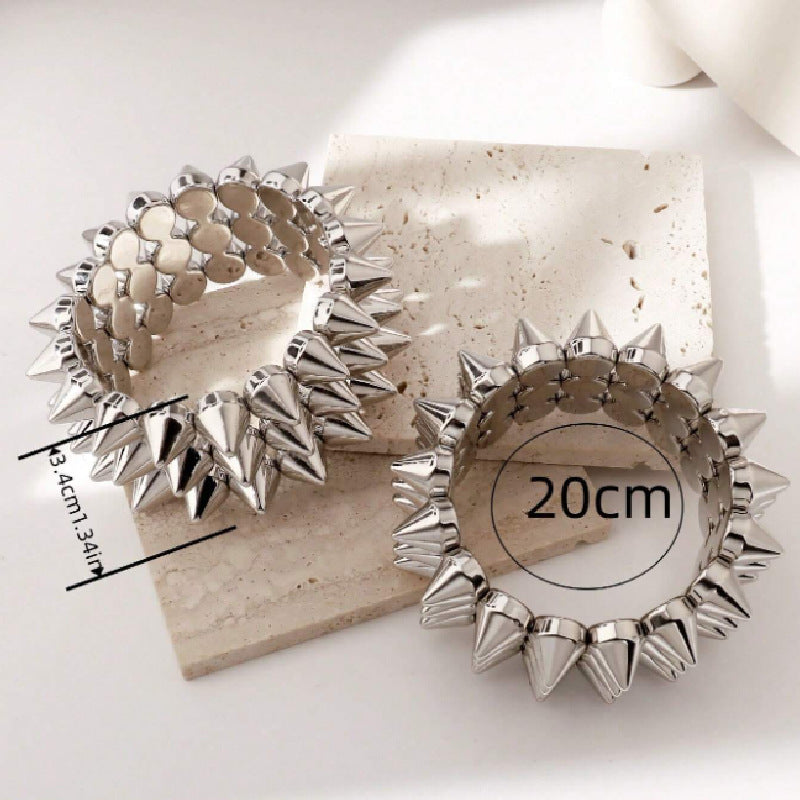 Women's bracelet with spikes Calm Wears-https://detail.1688.com/offer/1035612155755.html-Calm Wears-Silver-Calm Wears
