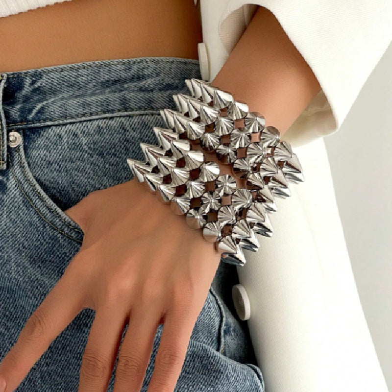 Women's bracelet with spikes Calm Wears-https://detail.1688.com/offer/1035612155755.html-Calm Wears-Silver-Calm Wears