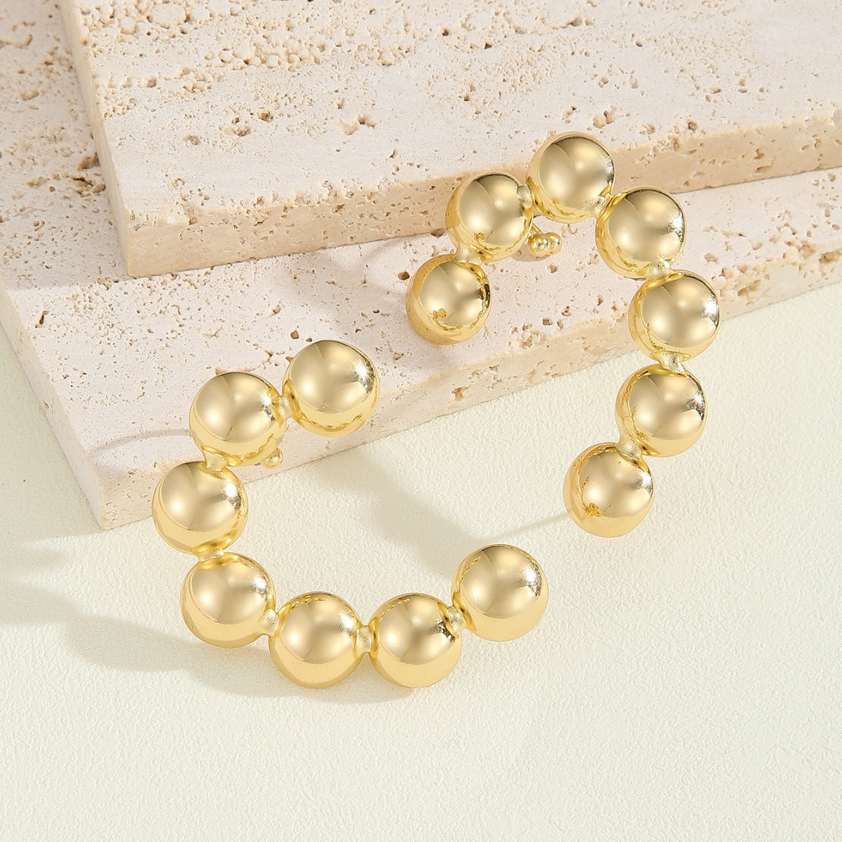 Women's bracelet with structured, golden beads Calm Wears-https://detail.1688.com/offer/827115660169.html-Calm Wears-Gold-Calm Wears