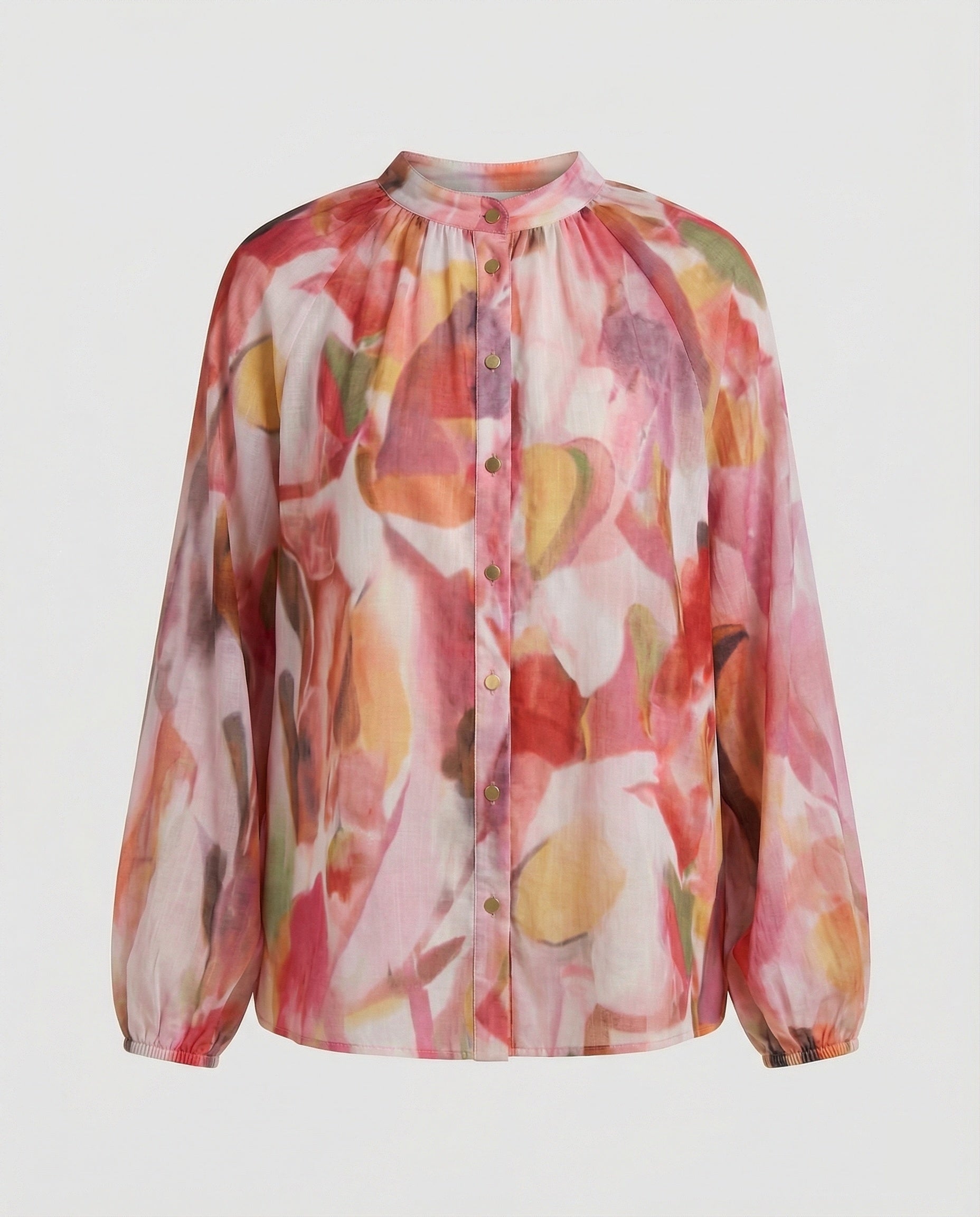 Women's Chiffon Blouse Top Elegant-https://detail.1688.com/offer/992976960193.html-Calm Wears-Orange-S-Calm Wears
