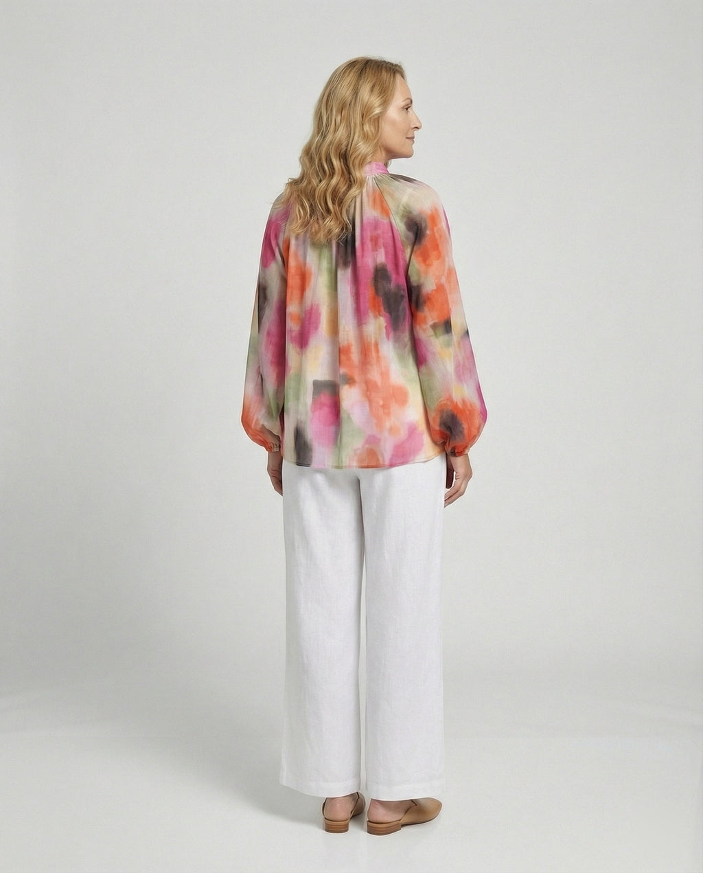 Women's Chiffon Blouse Top Elegant-https://detail.1688.com/offer/992976960193.html-Calm Wears-Rosa-S-Calm Wears