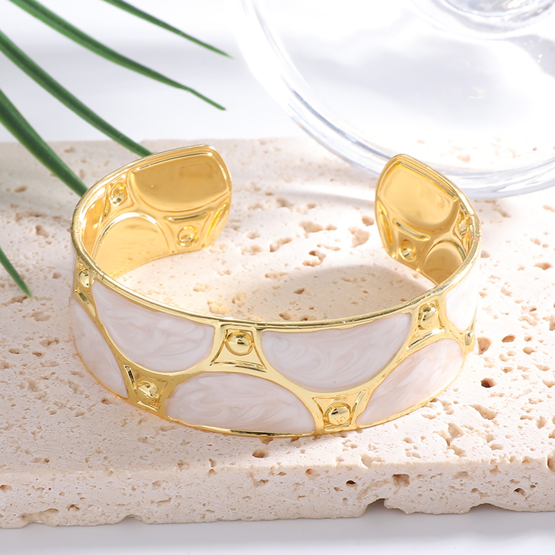 Women's cuff bracelet with artistic design Calm Wears-https://detail.1688.com/offer/1056647631822.html-Calm Wears-Light blue-Calm Wears